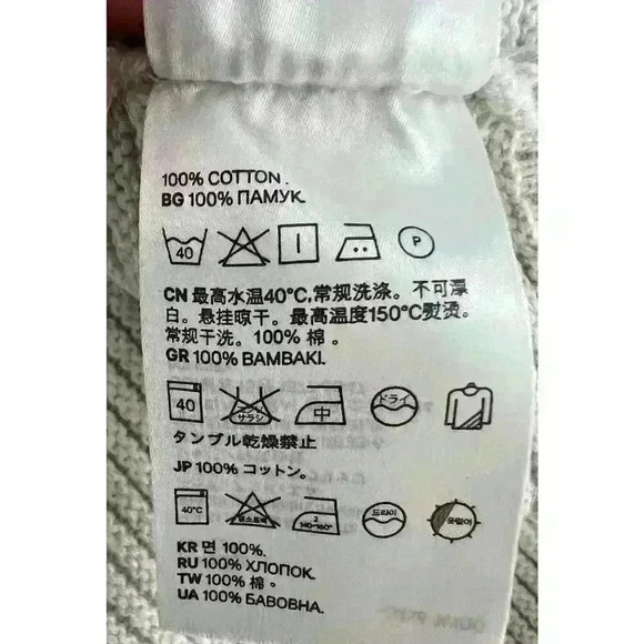 H&M Cotton Pullover Grey Round Neck Sweater Sz Medium - Picture 7 of 8